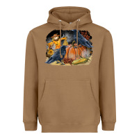 Toasted Coconut Fall Background With Crow Heavyweight Hoodie - LillyAllenDesigns