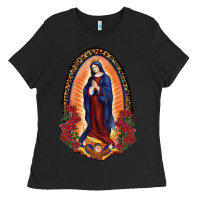 Black Our Lady Of Guadalupe Ladies Tee - RanaPortraitStore