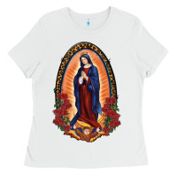 White Our Lady Of Guadalupe Ladies Tee - RanaPortraitStore