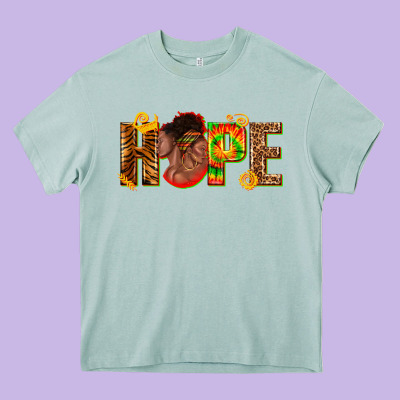 Hope Afro Heavy Core Tee Designed By Texasbilliewilder