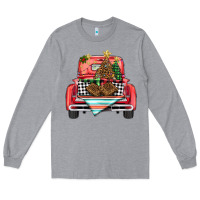 Heather Grey Christmas truck Long Sleeve Tee - BarkalooDesign