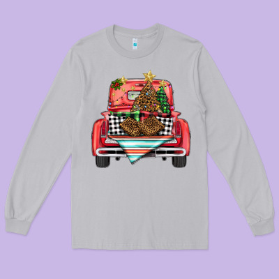 Christmas Truck Long Sleeve Tee Designed By Barkaloodesign