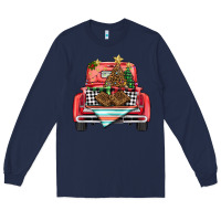 Navy Christmas truck Long Sleeve Tee - BarkalooDesign