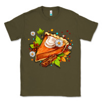 Army Green pumpkin pie with daisies and cinnamon Classic Tee - AdoDesignShop