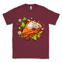 Burgundy pumpkin pie with daisies and cinnamon Classic Tee - AdoDesignShop