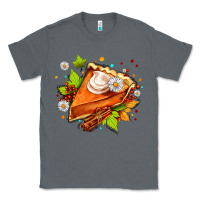 Charcoal Heather pumpkin pie with daisies and cinnamon Classic Tee - AdoDesignShop