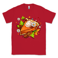 Red pumpkin pie with daisies and cinnamon Classic Tee - AdoDesignShop