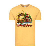 Vintage Mustard the church  chrıst is born Vintage Tee - AdoDesignShop