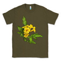 Army Green yellow elder flower Classic Tee - LillyAllenDesigns