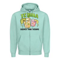 Seafoam tequila cheaper than therapy Zipper Hoodie - MaliasSmallBusiness