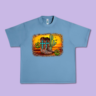Cross Sunset Backgraund Urban Heavy Tee Designed By Jahusdesignshop