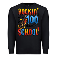 Black rockin' 100 days of school Premium Sweatshirt - Artiststas
