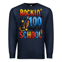 Navy rockin' 100 days of school Premium Sweatshirt - Artiststas