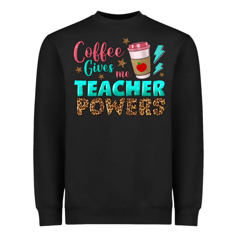 Coffee Gives Me Teacher Powers Heavyweight Sweatshirt by BundleAndBundleShop | Teevron