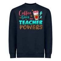 Navy coffee gives me teacher powers Heavyweight Sweatshirt - BundleAndBundleShop