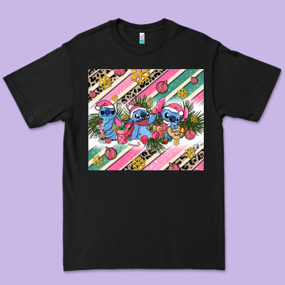 Pink Stitch  Christmas Premium Tee Designed By Adodesignshop