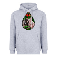 Heather Grey christmas pig Heavyweight Hoodie - LillyAllenDesigns