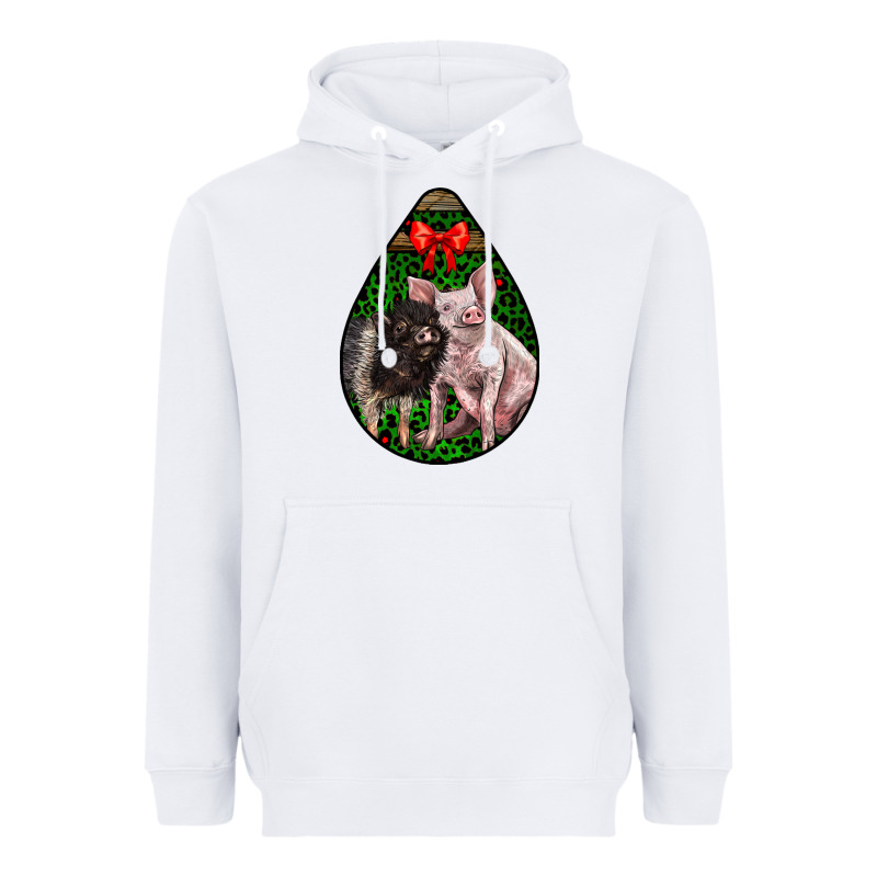 Christmas Pig Heavyweight Hoodie by LillyAllenDesigns | Teevron