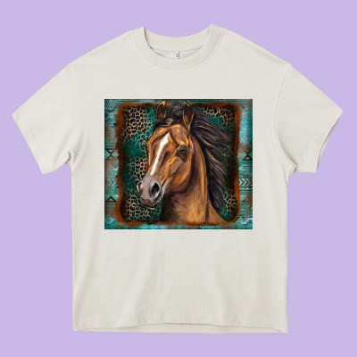 Western Horse Heavy Core Tee Designed By Zillion Design Studio