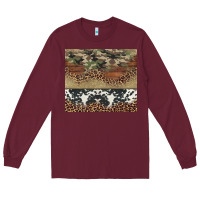 Burgundy cowhide leopard camouflage Long Sleeve Tee - Jasminsmagicworld