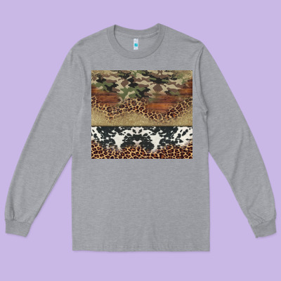 Cowhide Leopard Camouflage Long Sleeve Tee Designed By Jasminsmagicworld