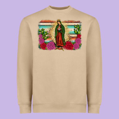 Western Our Lady Of Guadalupe Heavyweight Sweatshirt Designed By Jahusdesignshop