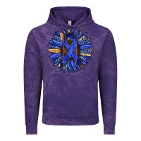 Cloud Purple Colon Cancer Awareness sunflower Vintage Hoodie - RanaPortraitStore