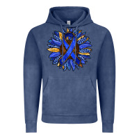 Vintage Denim Colon Cancer Awareness sunflower Vintage Hoodie - RanaPortraitStore