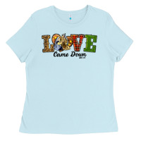 Love Came Down Baby Jesus Christmas Ladies Tee | Teevron