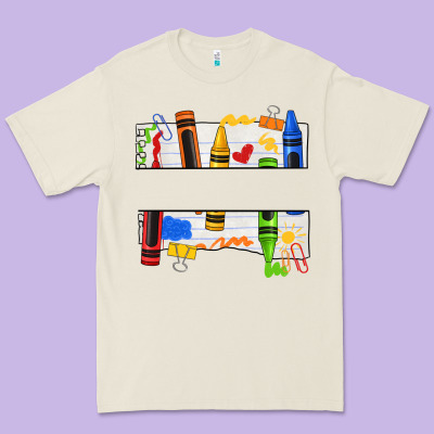 Custom Teacher Name Crayon Premium Tee Designed By Texasbilliewilder