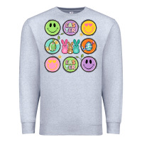 Heather Grey easter day smiley faces Premium Sweatshirt - Artiststas