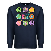 Navy easter day smiley faces Premium Sweatshirt - Artiststas