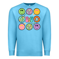 Ocean Blue easter day smiley faces Premium Sweatshirt - Artiststas