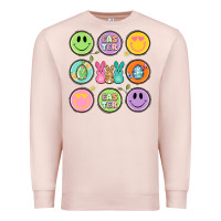 Pale Pink easter day smiley faces Premium Sweatshirt - Artiststas