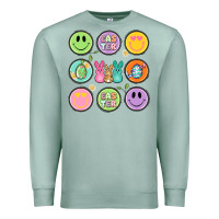Seafoam easter day smiley faces Premium Sweatshirt - Artiststas