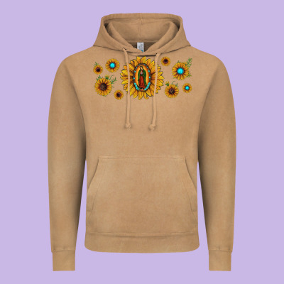 Sunflower Lady Of Guadalupe Vintage Hoodie Designed By Jahusdesignshop