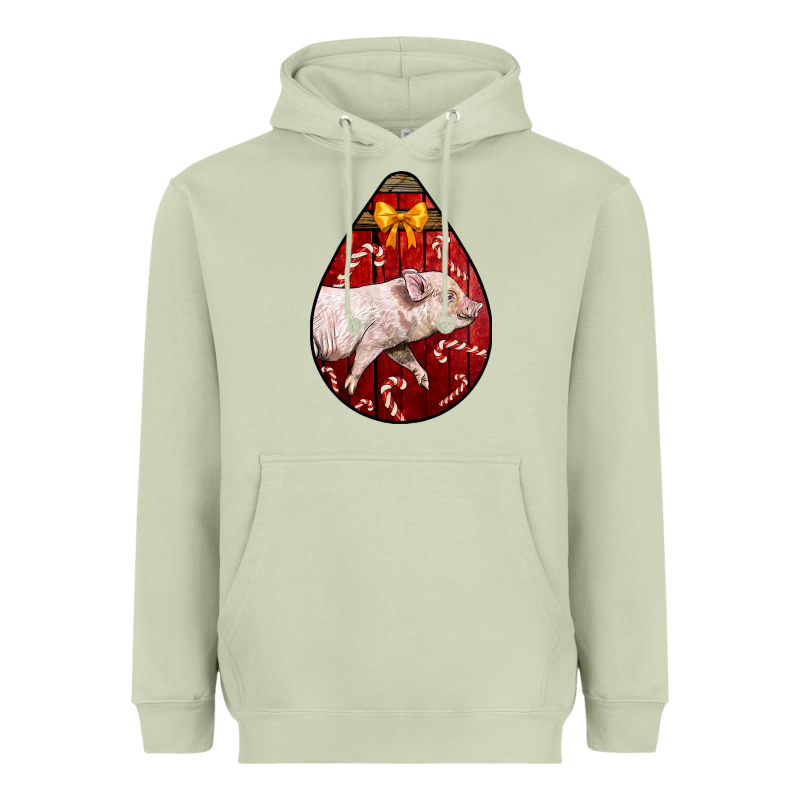 Christmas Pig Heavyweight Hoodie by LillyAllenDesigns | Teevron