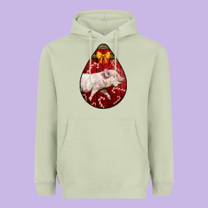 Christmas Pig Heavyweight Hoodie Designed By Lillyallendesigns