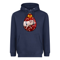 Navy christmas pig Heavyweight Hoodie - LillyAllenDesigns