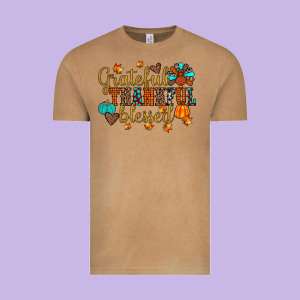 Grateful Thankful Blessed Vintage Tee Designed By Jahusdesignshop