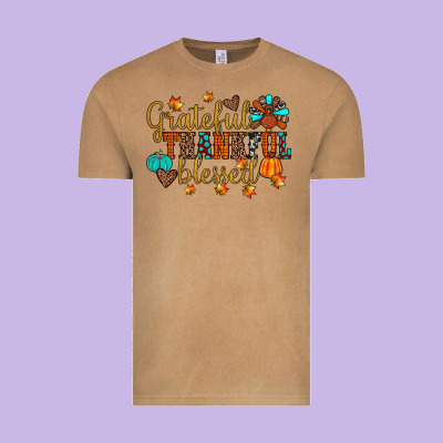 Grateful Thankful Blessed Vintage Tee Designed By Jahusdesignshop