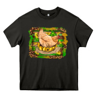 Asphalt st patricks day farm chicken gold eggs leopard serape glitter Heavy Core Tee - Artiststas