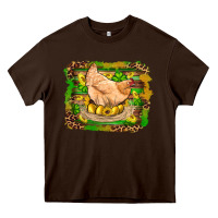 Chocolate Brown st patricks day farm chicken gold eggs leopard serape glitter Heavy Core Tee - Artiststas