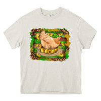 Cream st patricks day farm chicken gold eggs leopard serape glitter Heavy Core Tee - Artiststas