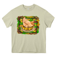 St Patricks Day Farm Chicken Gold Eggs Leopard Serape Glitter Heavy Core Tee | Teevron