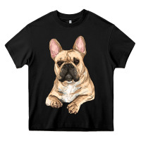 Black French bulldog sitting Heavy Core Tee - RanaPortraitStore