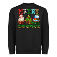 Black merry christmas with cupcakes Heavyweight Sweatshirt - AdoDesignShop