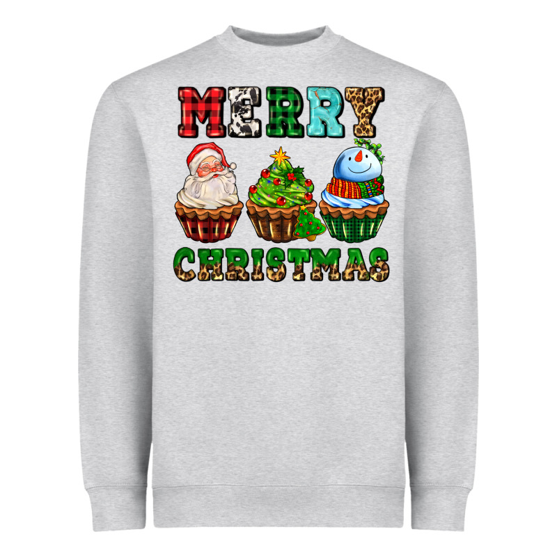 Merry Christmas With Cupcakes Heavyweight Sweatshirt by AdoDesignShop | Teevron