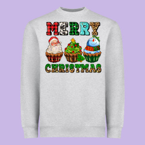 Merry Christmas With Cupcakes Heavyweight Sweatshirt Designed By Adodesignshop