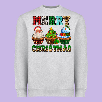 Merry Christmas With Cupcakes Heavyweight Sweatshirt Designed By Adodesignshop